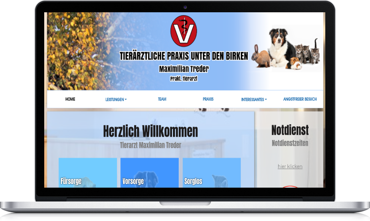 Webdesign für Tierarztpraxis Maximilian Treder